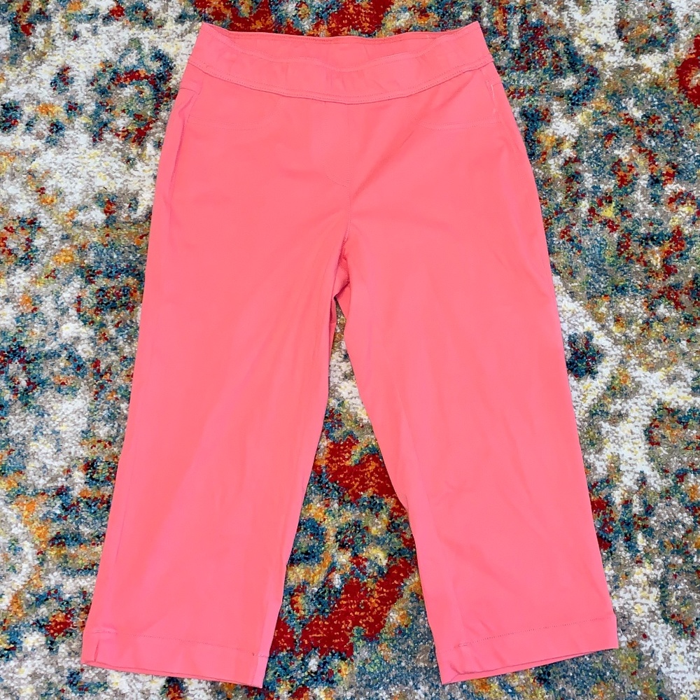 Kim Rogers Coral Capri Pants Sz 8